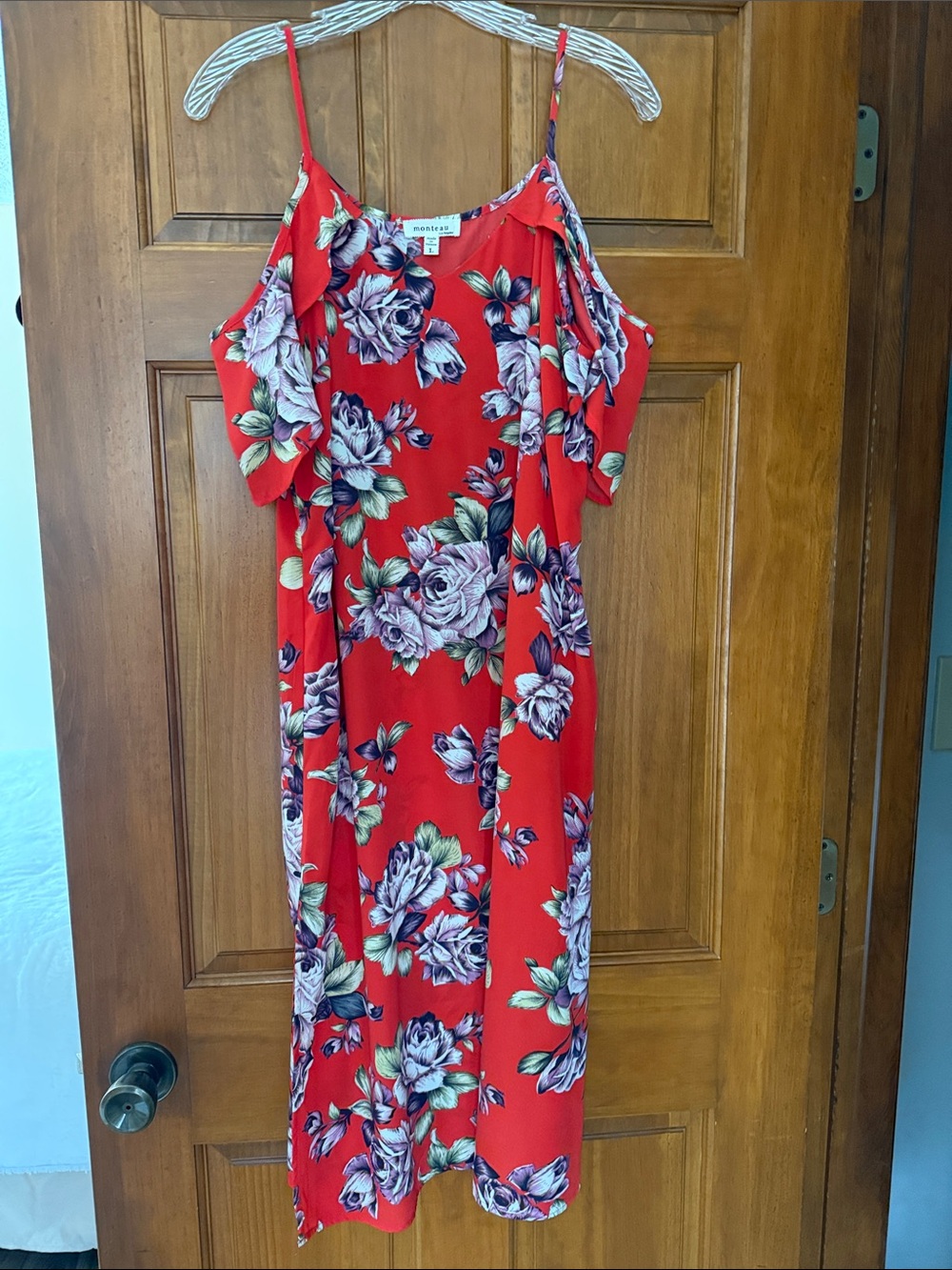 Monteau Floral Cold-Shoulder Dress